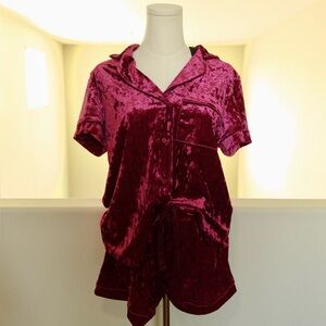 Velvet Magenta Pajama Set
